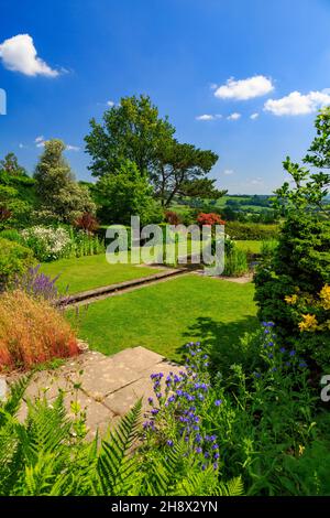 The Millennium Garden at Burrow Farm Garden – created by Mary Benger since 1966 in Devon, England, UK Stock Photo