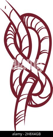 Rope knot sketch. Marine string. Hand drawn navy symbol Stock Vector ...