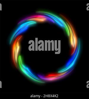 abstract colorful circle shape illustration, logo design Stock Photo