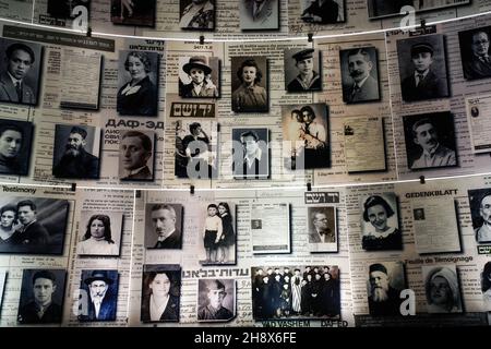 Jerusalem, Israel. 2nd Dec, 2021. Pages of Testimony of more than 4,000,000 Jewish Holocaust victims are eternally preserved in the Hall of Names at the Yad Vashem Holocaust Museum. Credit: Nir Alon/Alamy Live News Stock Photo