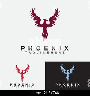 Phoenix logo Vector Illustration Design Template Stock Vector