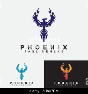 Phoenix logo Vector Illustration Design Template Stock Vector