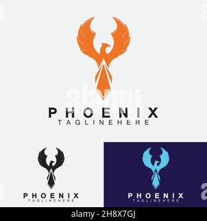 Phoenix logo Vector Illustration Design Template Stock Vector