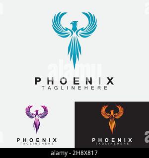 Phoenix logo Vector Illustration Design Template Stock Vector