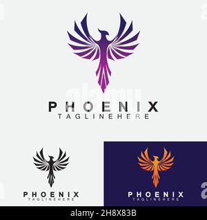Phoenix logo Vector Illustration Design Template Stock Vector