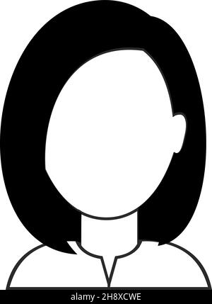 Business avatar woman in black and white color palette. Stock Vector