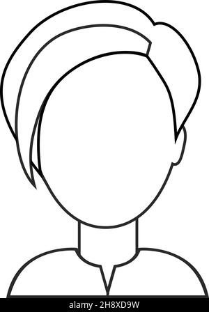 Business avatar woman in black and white color palette. Stock Vector
