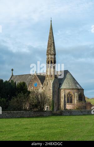 St Johns Church, Bassenthwaite, in the Lake District of Cumbria, England, UK, during autumn or November Stock Photo