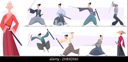 Samurai warrior with katana sword fighting stance Stock Photo - Alamy