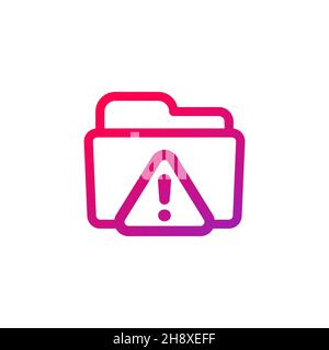 ftp warning, folder error icon Stock Vector
