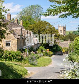 The Cotswold village of Withington, Gloucestershire UK Stock Photo