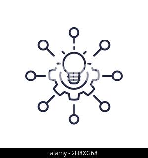 Multi channel marketing line icon on white Stock Vector