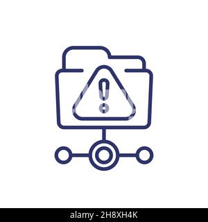 ftp warning or error line icon, vector Stock Vector