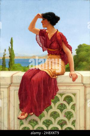 The Signal by the English painter, John William Godward (1861-1922), oil on canvas, 1899 Stock Photo