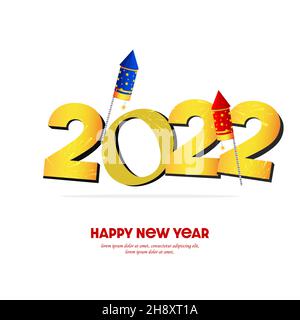 Vector illustration of 2022 New Year card. Happy new year Stock Vector