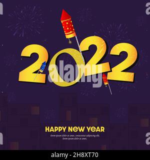 2022 Happy New Year Promotion Poster or banner. Stock Vector