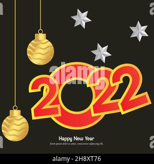 2022 A Happy New Year sign, congrats concept. Stock Vector