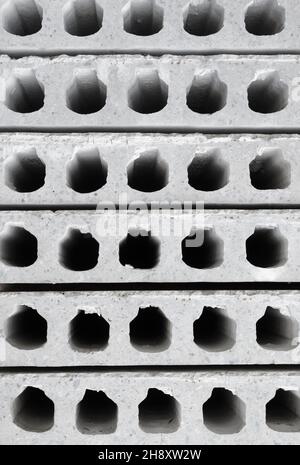 Prefabricated concrete slabs for construction. Stock Photo