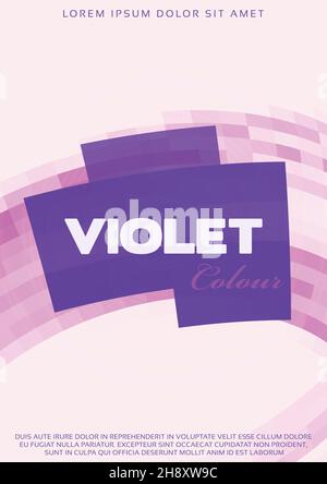 Simple poster template, designed in purple and violet colors. Vector graphic layout Stock Vector