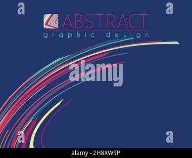 Abstract template of page with variegated strips. Vector graphic design of poster layout Stock Vector