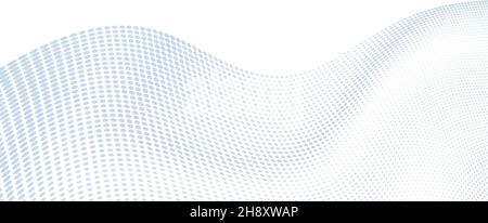 Abstract dotted wavy surface on white background. Simple vector graphics Stock Vector