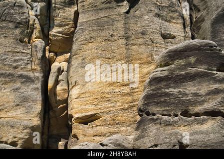 Natural rocky walls of sandstone - abstract backgrounds Stock Photo