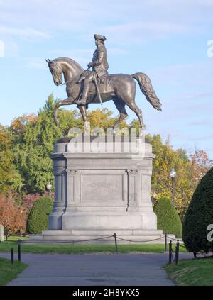 George Washington statue in the Public Garden Boston Massachusetts USA Stock Photo