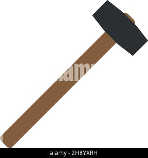 Sledgehammer icon. Cartoon of sickle vector. Stock Vector