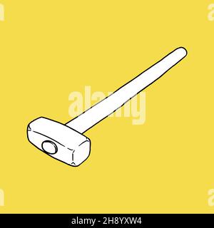 illustration of hammer. Hand drawn. - Vector Stock Vector