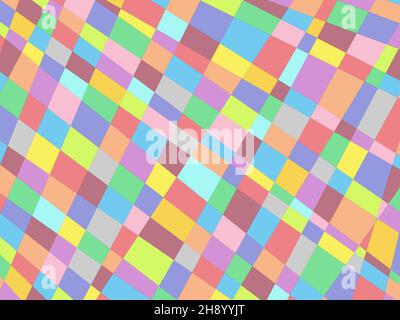 Colorful background and different size geometric shapes. Wrapping or gift paper design. Stock Photo