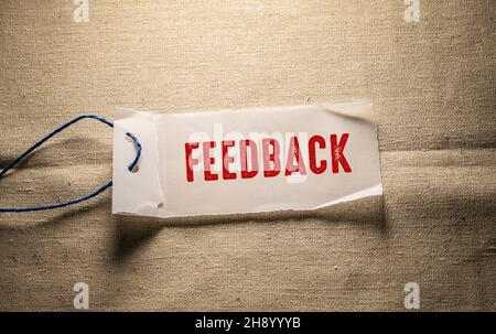 Close up of Feed Back Word , Business Concept Idea Stock Photo