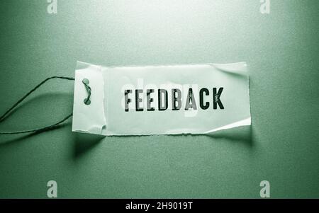 Close up of Feed Back Word , Business Concept Idea Stock Photo