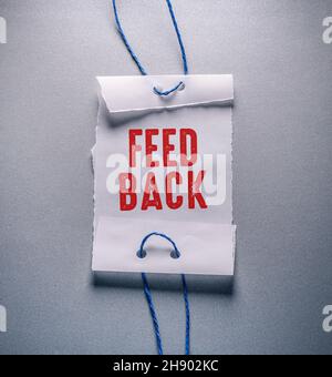 Close up of Feed Back Word , Business Concept Idea Stock Photo