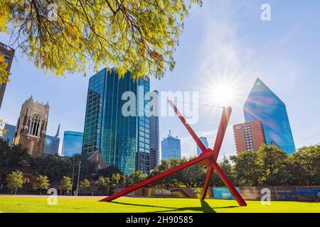 Dallas, NOV 25 2021, Sunny view of the Dallas Museum of Art Stock Photo