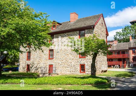 Trenton, New Jersey, United States of America – September 6, 2016. Historic building occupied by the Old Barracks Museum in Trenton, NJ. It is the onl Stock Photo