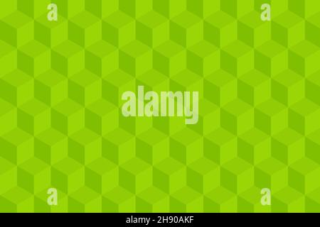 Green geometric 3d cubes pattern. Abstract background. Stock Vector