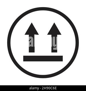 This way up package sticker icon vector. Upward packaging logo sign for ...