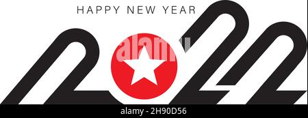 2022 Happy New Year logo text design for greeting card, calendar or any design. 2022 number design template. modern and futuristic 2022 happy new year Stock Vector