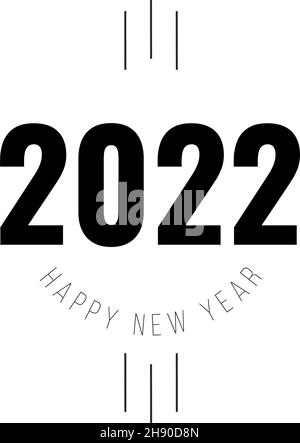 2022 Happy New Year logo text design for greeting card, calendar or any design. 2022 number design template. modern and futuristic 2022 happy new year Stock Vector