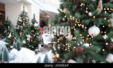 Grand Hyatt Erawan Bangkok Lower Level Season's Greetings Christmas Decorations Bangkok Thailand Stock Photo