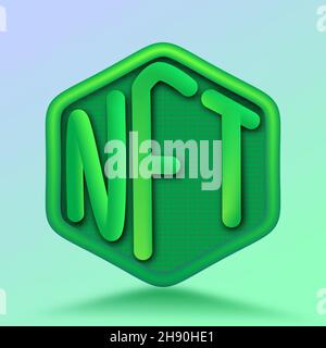 NFT three dimentional logo vector illustration Stock Vector