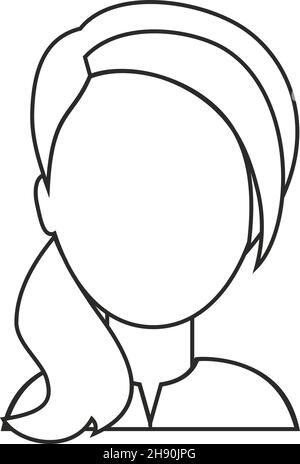 Business avatar woman in black and white color palette. Stock Vector