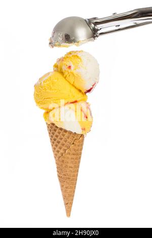 ice cream: Ice cream cone with ice cream scoop Stock Photo