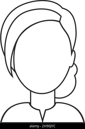 Business avatar woman in black and white color palette. Stock Vector