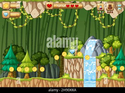 Game Template Jungle Scene illustration Stock Vector Image & Art - Alamy