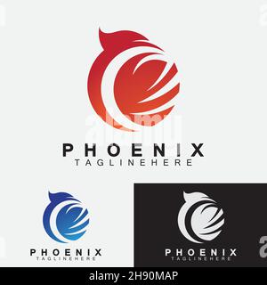 Phoenix logo Vector Illustration Design Template Stock Vector