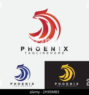 Phoenix logo Vector Illustration Design Template Stock Vector