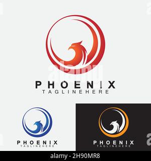 Phoenix logo Vector Illustration Design Template Stock Vector