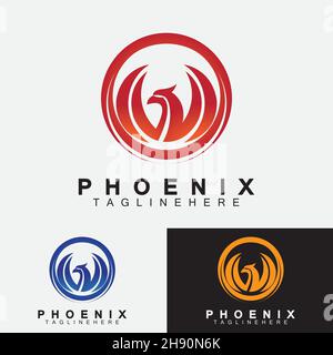 Phoenix logo Vector Illustration Design Template Stock Vector