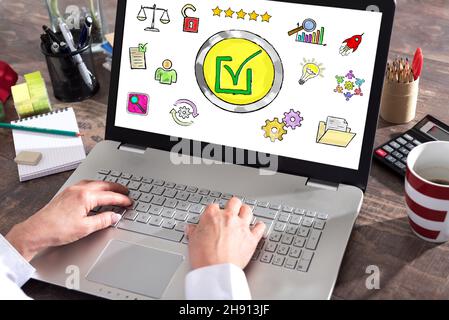 Validation concept shown on a laptop screen Stock Photo